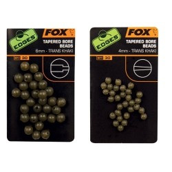 FOX - Edges 6mm Tapered Bore Beads x 30 - trans khaki